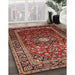 Traditional Orange Salmon Pink Medallion Rug in Family Room, tr3074