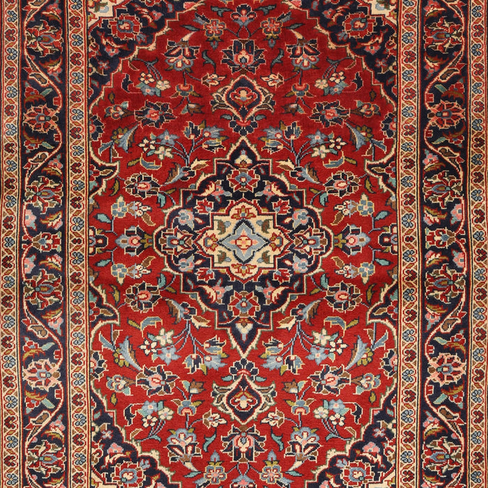 Traditional Orange Salmon Pink Medallion Rug, tr3074