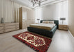 Machine Washable Traditional Dark Almond Brown Rug in a Bedroom, wshtr3075