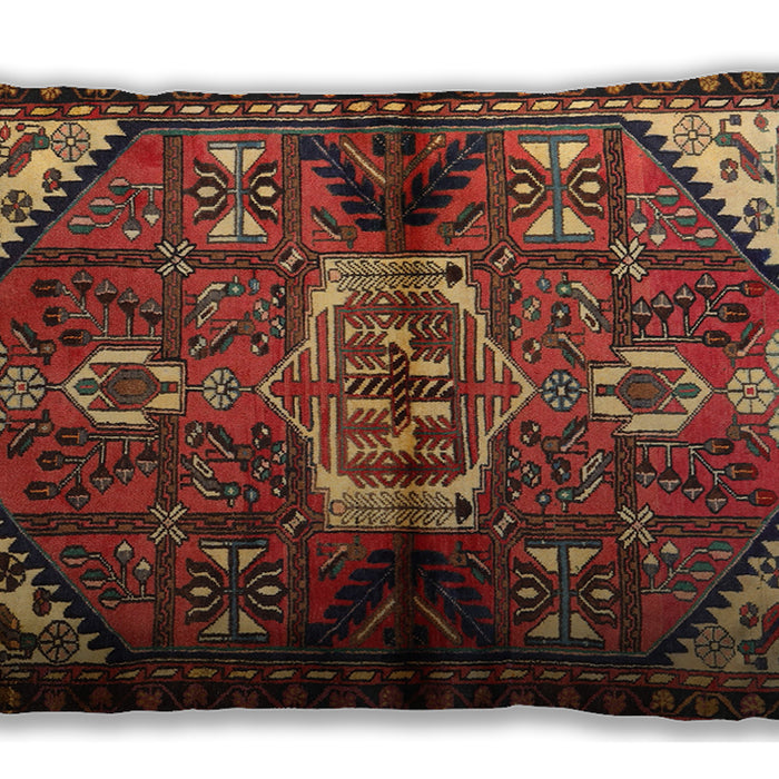 Traditional Classic Rectangular Saffron Red Lumbar Throw Pillow, 13 inch by 19 inch, lbtr3077