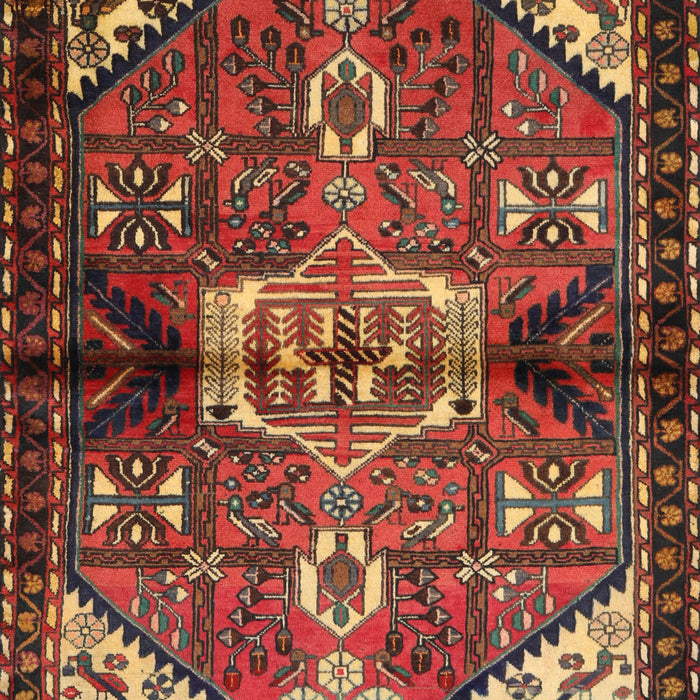 Machine Washable Traditional Saffron Red Rug, wshtr3077