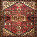 Square Traditional Saffron Red Persian Rug, tr3077