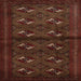 Square Traditional Dark Sienna Brown Persian Rug, tr3078