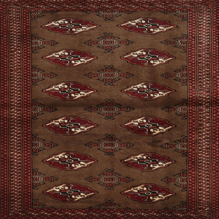 Round Machine Washable Traditional Dark Sienna Brown Rug, wshtr3078