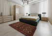 Traditional Dark Sienna Brown Persian Rug in a Bedroom, tr3078