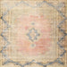 Square Traditional Light Copper Gold Persian Rug, tr3079