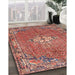 Traditional Light Copper Gold Persian Rug in Family Room, tr307