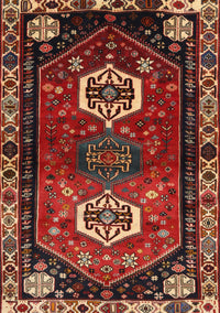 Machine Washable Traditional Tomato Red Rug, wshtr3080