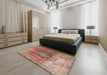 Traditional Light Copper Gold Persian Rug in a Bedroom, tr3081