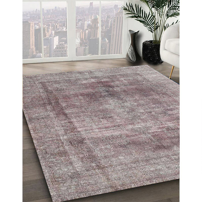 Machine Washable Traditional Rose Dust Purple Rug in a Family Room, wshtr3082