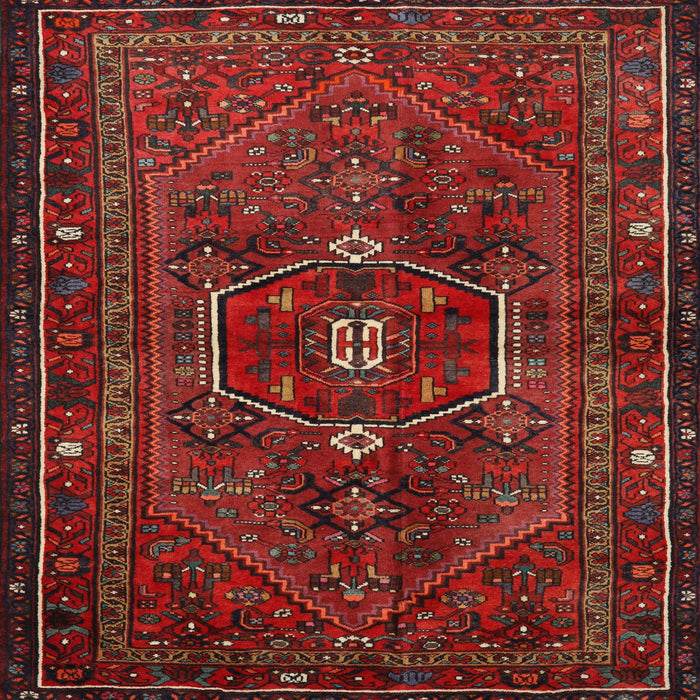 Square Traditional Dark Sienna Brown Persian Rug, tr3083