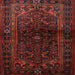 Round Machine Washable Traditional Red Brown Rug, wshtr3085