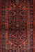 Machine Washable Traditional Red Brown Rug, wshtr3085