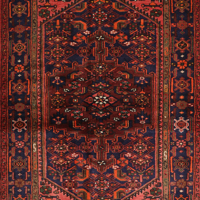 Machine Washable Traditional Red Brown Rug, wshtr3085