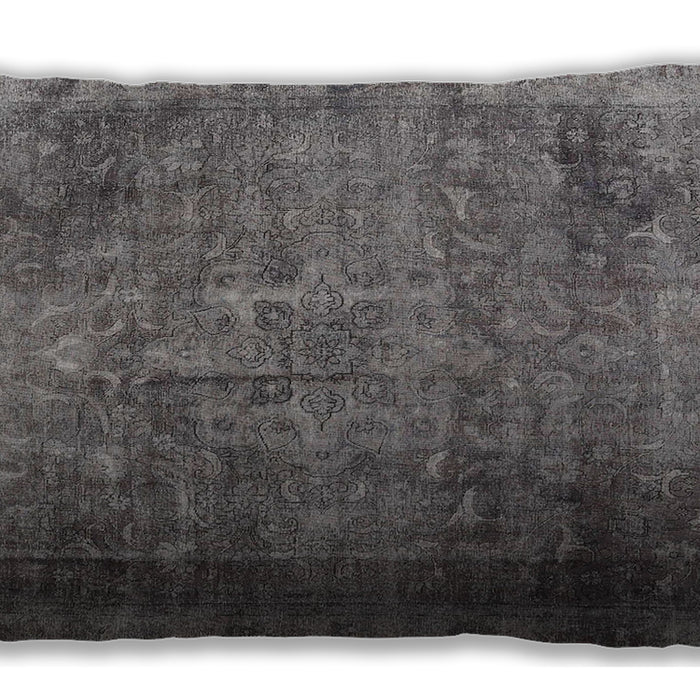 Traditional Classic Rectangular Carbon Gray Lumbar Throw Pillow, 13 inch by 19 inch, lbtr3088