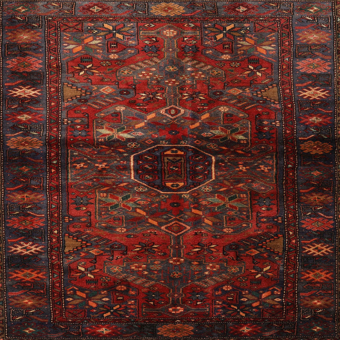 Square Traditional Dark Red Persian Rug, tr3089