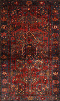 Machine Washable Traditional Dark Red Rug, wshtr3089