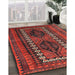 Traditional Chestnut Brown Persian Rug in Family Room, tr308