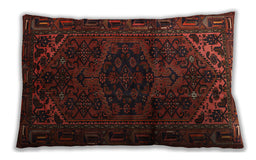 Traditional Classic Rectangular Saffron Red Lumbar Throw Pillow, 13 inch by 19 inch, lbtr3090