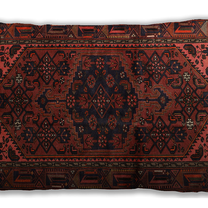 Traditional Classic Rectangular Saffron Red Lumbar Throw Pillow, 13 inch by 19 inch, lbtr3090