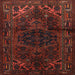 Square Traditional Saffron Red Persian Rug, tr3090