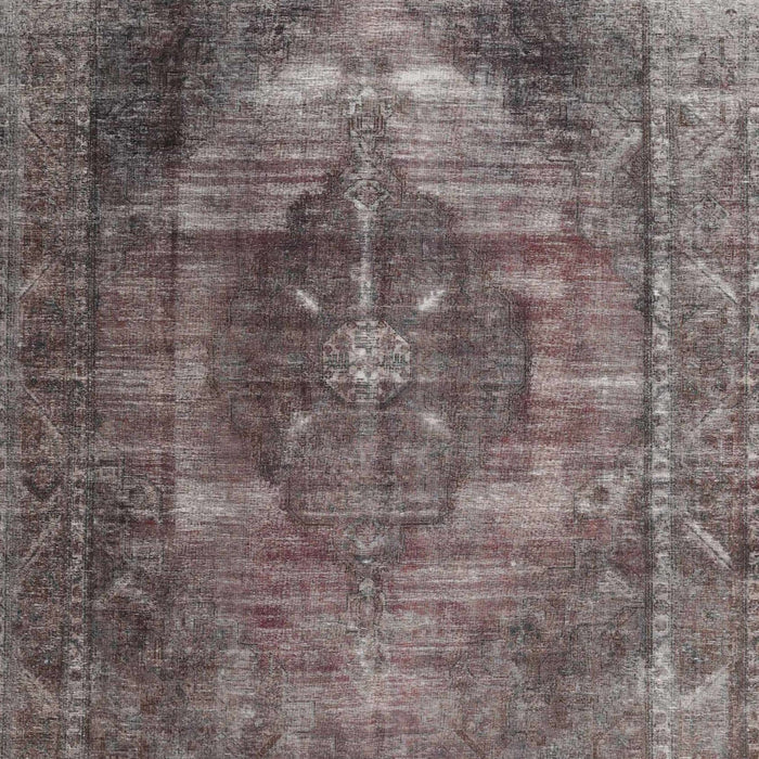 Machine Washable Traditional Rosy-Finch Purple Rug, wshtr3091