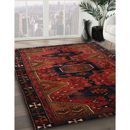 Traditional Crimson Red Persian Rug in Family Room, tr3093