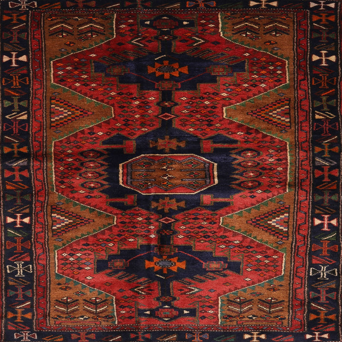 Square Traditional Crimson Red Persian Rug, tr3093