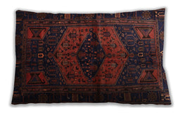 Traditional Classic Rectangular Red Red Lumbar Throw Pillow, 13 inch by 19 inch, lbtr3094