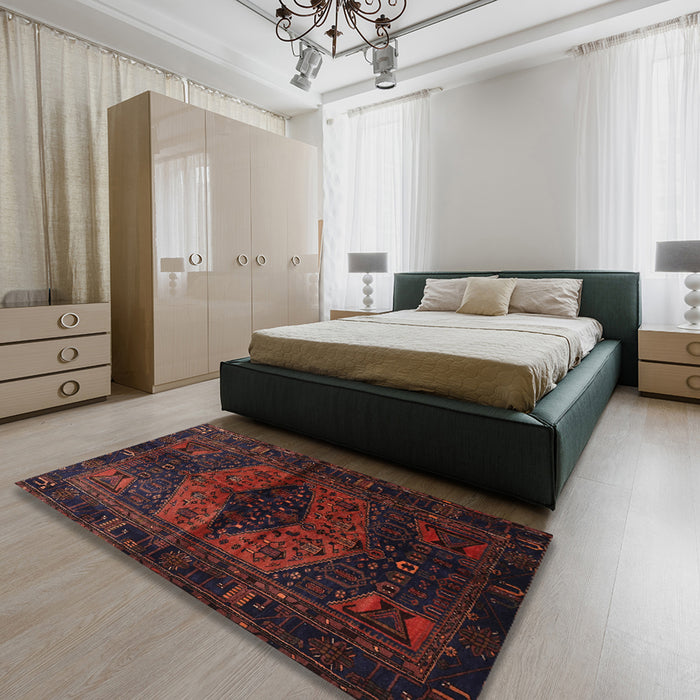 Traditional Red Persian Rug in a Bedroom, tr3094