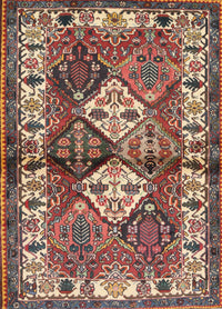 Machine Washable Traditional Brown Red Rug, wshtr3095