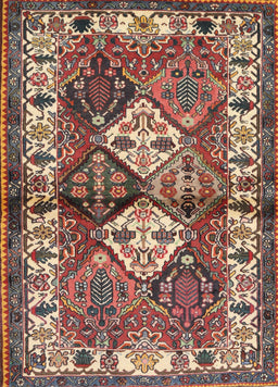 Machine Washable Traditional Brown Red Rug, wshtr3095