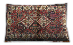 Traditional Classic Rectangular Brown Red Lumbar Throw Pillow, 13 inch by 19 inch, lbtr3095