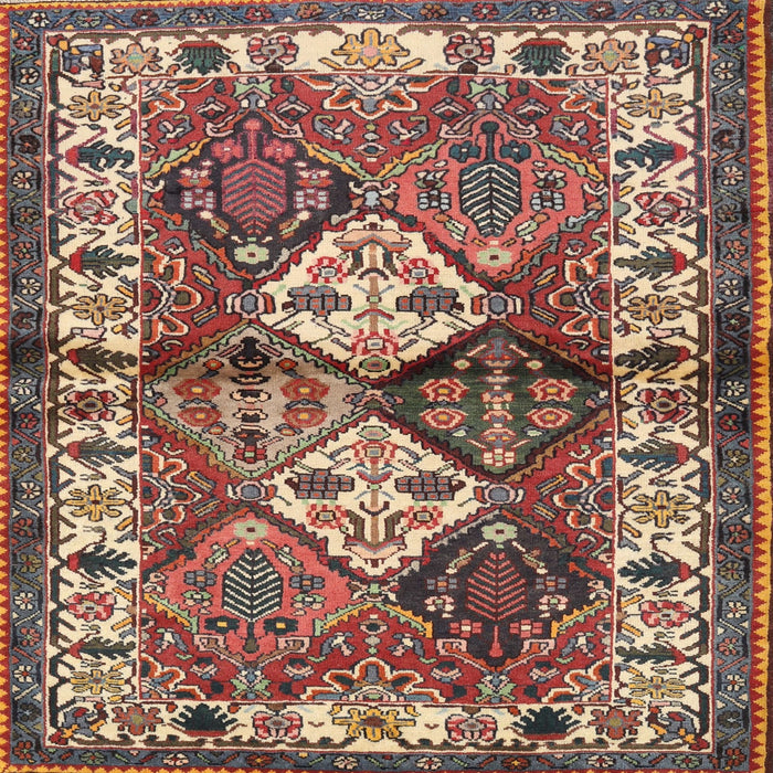 Square Traditional Brown Red Persian Rug, tr3095