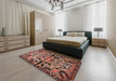 Traditional Sunrise Orange Persian Rug in a Bedroom, tr3096