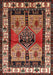 Machine Washable Traditional Saffron Red Rug, wshtr3097