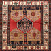 Round Machine Washable Traditional Saffron Red Rug, wshtr3097