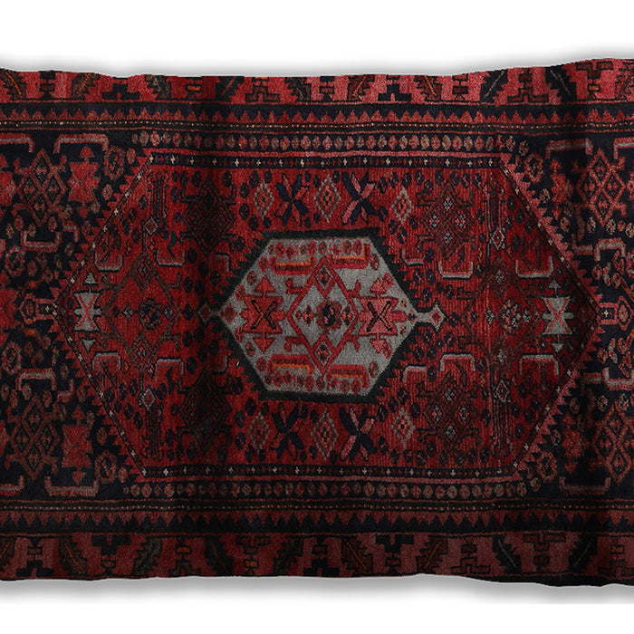 Traditional Classic Rectangular Red Brown Lumbar Throw Pillow, 13 inch by 19 inch, lbtr3100