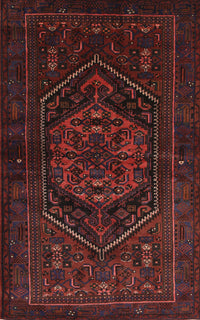 Machine Washable Traditional Maroon Red Rug, wshtr3102