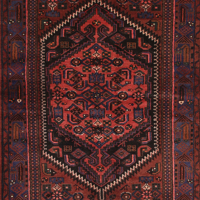 Machine Washable Traditional Maroon Red Rug, wshtr3102