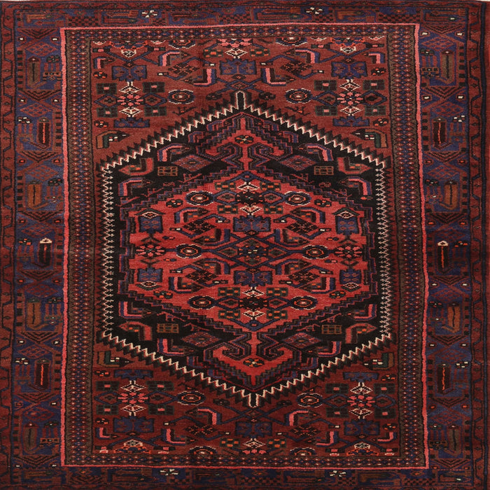 Square Traditional Maroon Red Persian Rug, tr3102