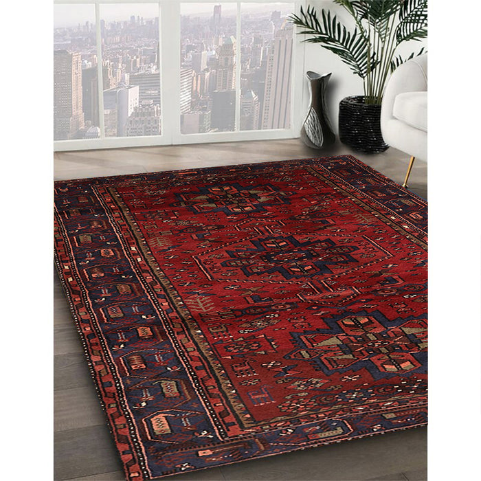 Traditional Bakers Brown Persian Rug in Family Room, tr3104