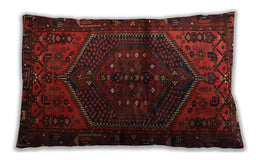 Traditional Classic Rectangular Tomato Red Lumbar Throw Pillow, 13 inch by 19 inch, lbtr3105