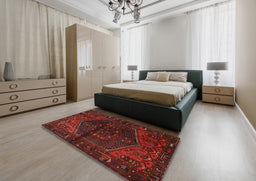 Traditional Red Persian Rug in a Bedroom, tr3105