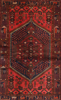 Machine Washable Traditional Tomato Red Rug, wshtr3105