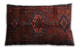 Traditional Classic Rectangular Maroon Red Lumbar Throw Pillow, 13 inch by 19 inch, lbtr3107