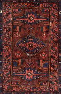 Machine Washable Traditional Deep Red Rug, wshtr3108