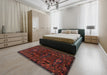 Machine Washable Traditional Deep Red Rug in a Bedroom, wshtr3108