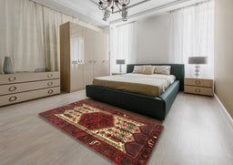 Traditional Red Persian Rug in a Bedroom, tr3109