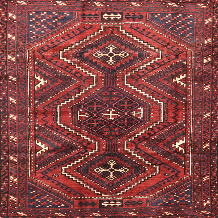Square Traditional Chestnut Brown Persian Rug, tr310